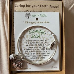 Silver Earth Angel Birthday Wish Bracelet